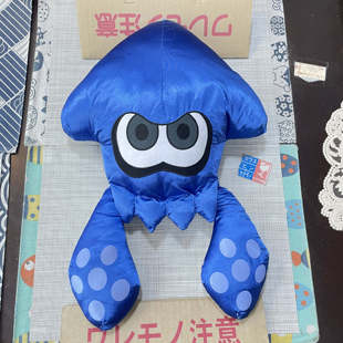 现货 喷射战士（Splatoon）蓝色大号鱿鱼玩偶约50厘米景品/抱枕