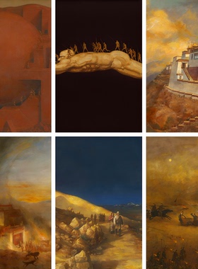 《赵子龙》《直贡梯寺》《哲蚌寺》不仁斋薛继业油画限量复制版画