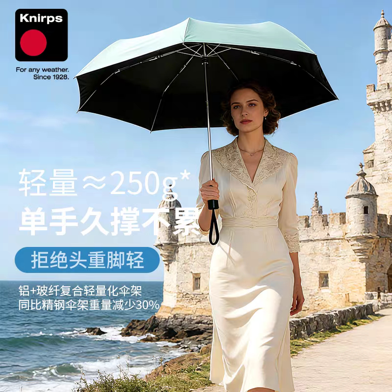 德国Knirps 夏日防晒女士超轻7骨晴雨两用伞UPF50遮阳伞雨伞图片