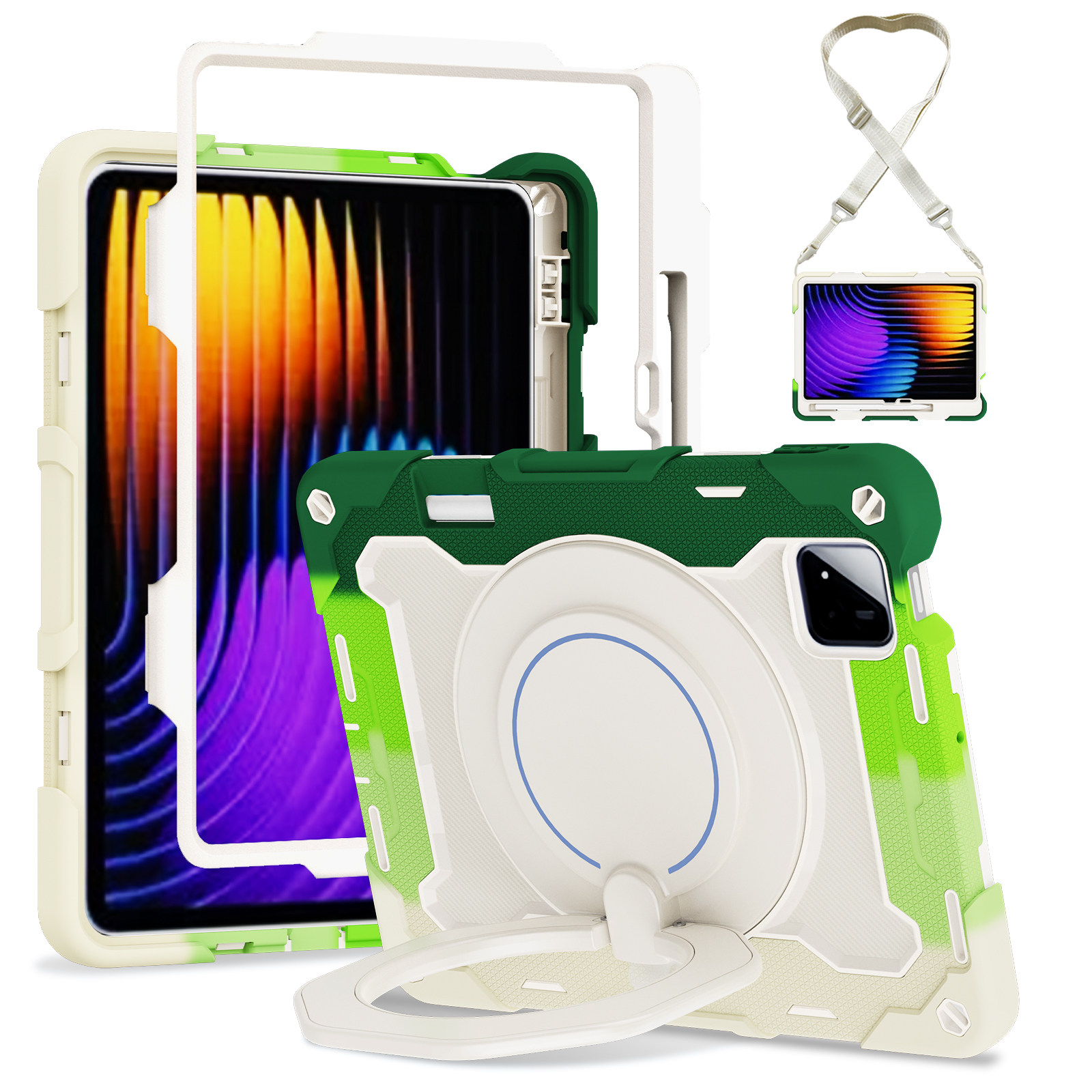 防摔平板壳适用小米Pad8/8Pro电脑保护套11.2寸内置旋转支架硅胶Xiaomi Pad7/6/5Pro11寸全包挂绳横竖支撑