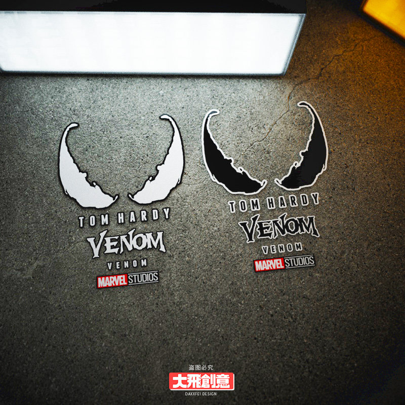 大飞贴纸VENOM毒液汽车后窗风挡玻璃车身装饰贴纸 摩托车风挡贴