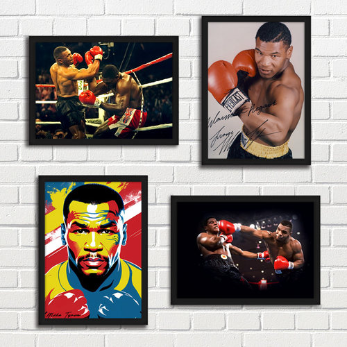 泰森带框装饰画 Mike Tyson 铁拳拳王壁画拳击馆健身房格斗装饰画