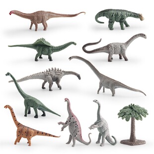 仿真儿童迷你恐龙套装模型约巴龙马门溪龙迷惑龙苏铁树场景摆件