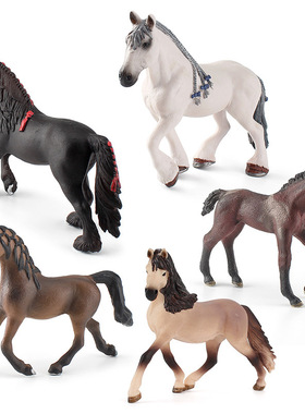 5种名马模型仿真安达路西亚母马弗里斯兰马利皮扎马阿拉伯马摆件