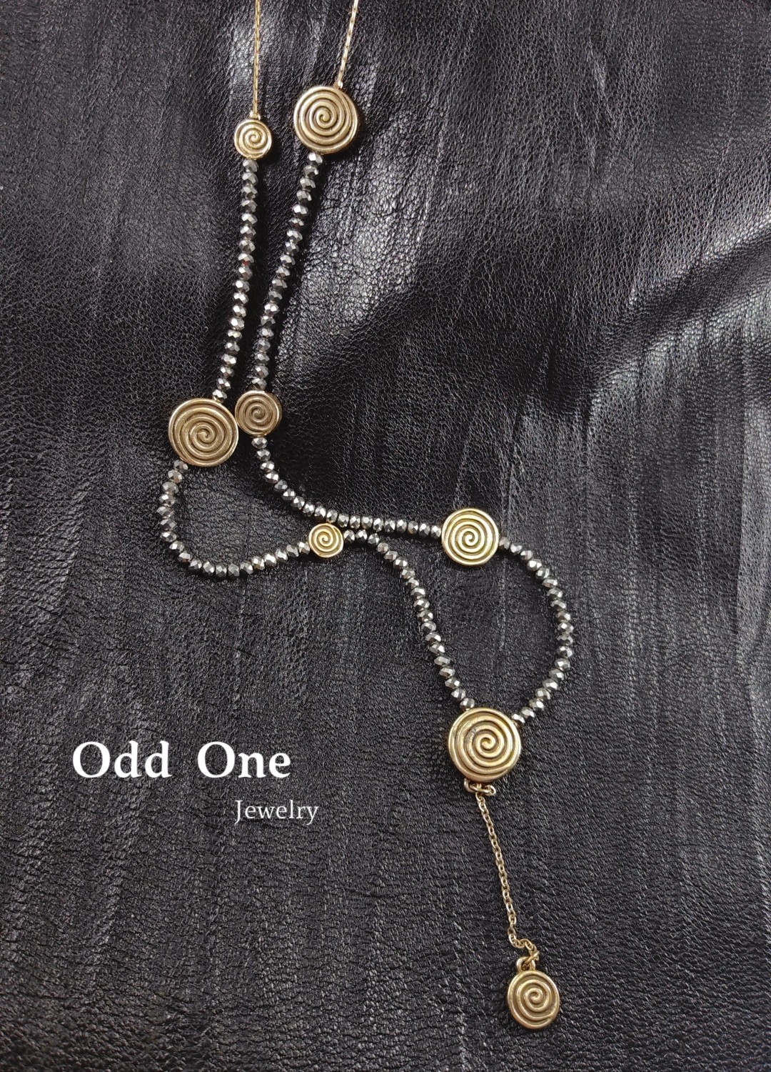 Odd One 复古做旧古铜色民族风螺旋币个性长项链毛衣链