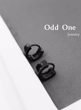 Odd One 925银黑色烤漆简约百搭个性耳扣耳饰