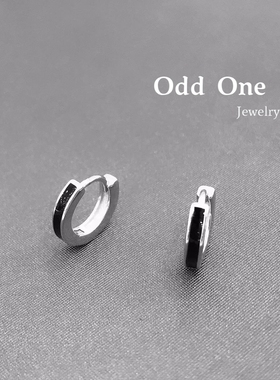 Odd One 925银黑色滴釉简约百搭冷淡风耳扣耳环耳饰