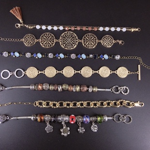 气质串珠手链脚链手饰 欧美民族风复古做旧个性