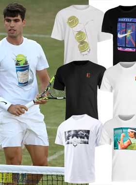 Nike耐克网球服男25澳网RAFA纳达尔短裤圆领训练服短袖t恤HJ3363