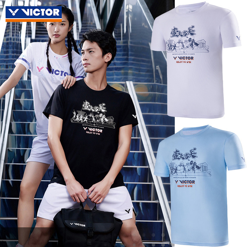 威克多羽毛球服短袖T-40036