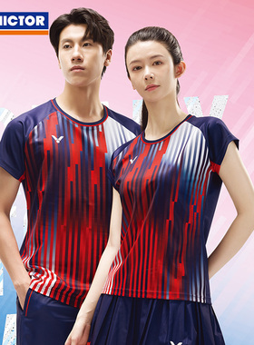 VICTOR威克多胜利羽毛球服男女速干运动短袖T恤T-50050TD 51050TD
