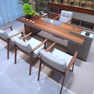 新中式现代简约实木茶桌椅组合2026年新款办公室家用客厅泡茶桌