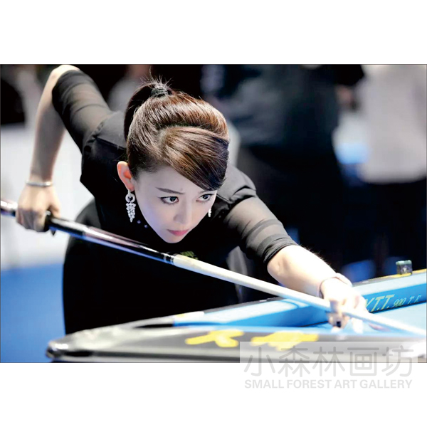 潘晓婷 台球室装饰贴桌球厅斯诺克海报台球女明星美女墙创意挂画
