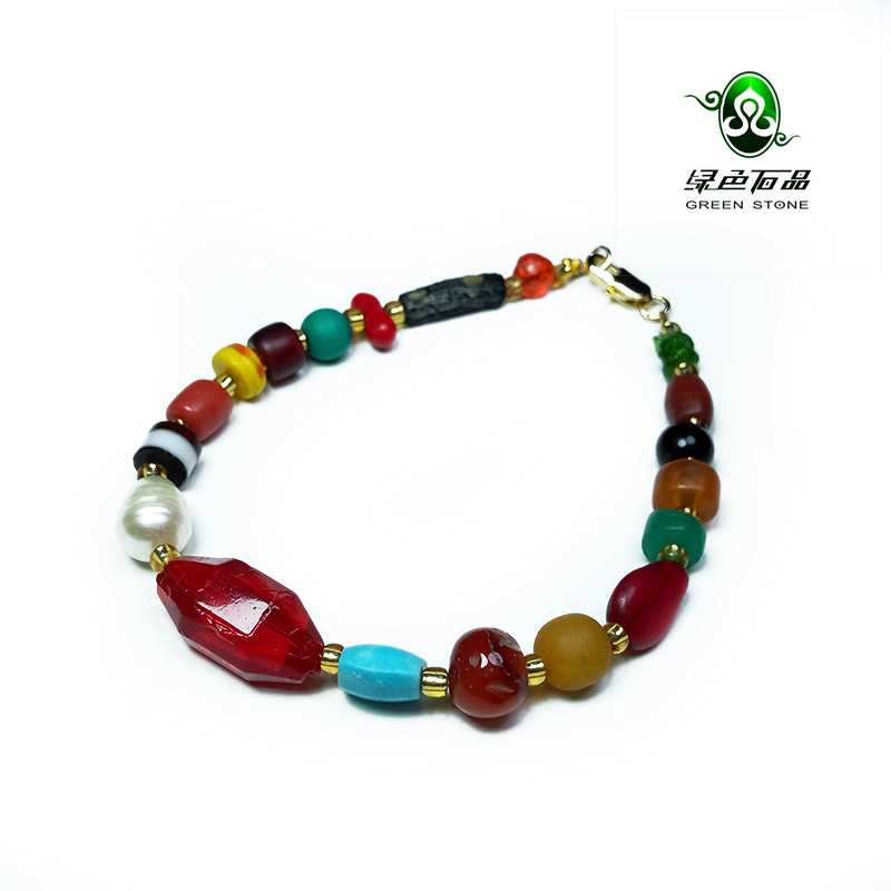 实物拍照wp1108 不还价 清代多宝玛瑙琉璃男女士款老珠手链