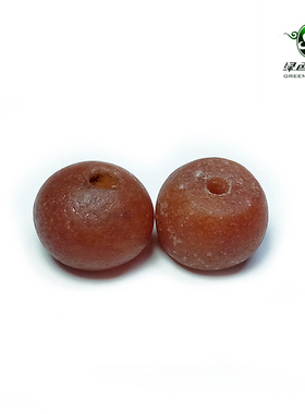 实物拍照wp82 不还价一对装焦糖色老古珠风化高古老玛瑙配珠