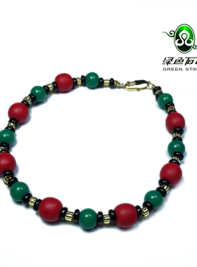 实物拍照wp1071 不还价 清代红雪巴老琉璃珠子男女士款手链