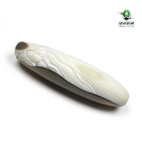 天然寿星公挂件俏色缠丝玛瑙