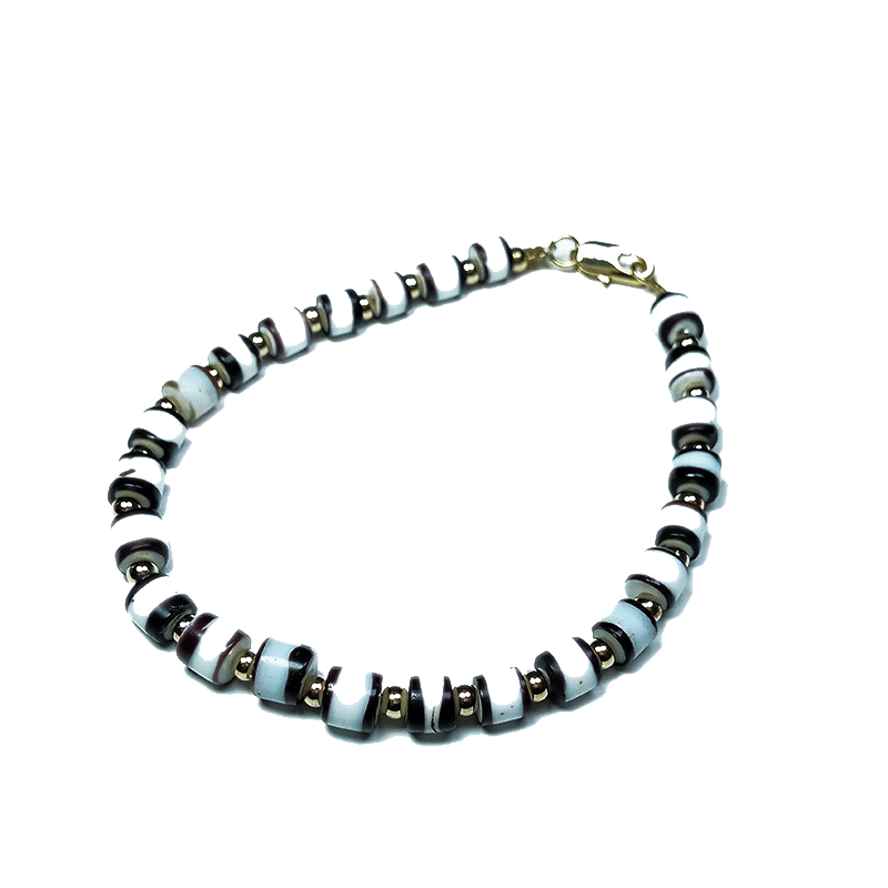 实物拍照wp1088 不还价 清代宽一线片珠老琉璃女士款手链