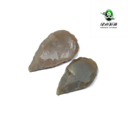 实物拍照wp695 不还价 一对老物件燧石打制尖状器(刮削器)