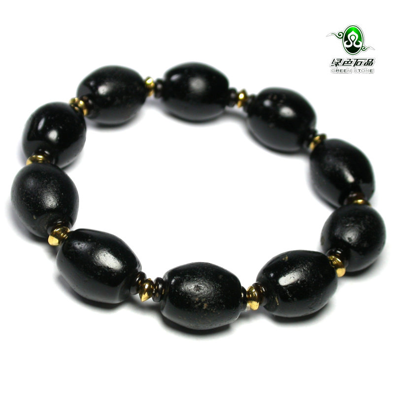 实物拍照mz3379 不还价西藏雪巴琉璃手串清代黑琉璃念珠手链