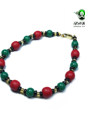 实物拍照wp1015 不还价 清代牛血红雪巴琉璃圆珠男女款手链