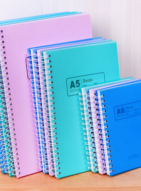申士线圈本A4B5A5笔记本文具螺旋记事本侧翻学生办公日记大本子厚