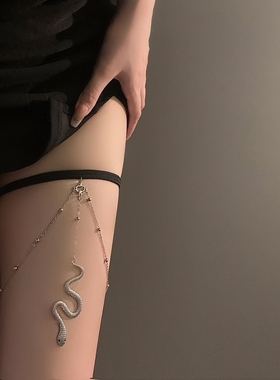 项链女配饰小蛇大腿环蛇形吊坠夸张链条腿饰身体链锁骨链脖颈链潮