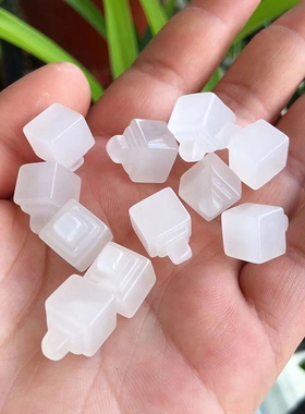 玛瑙印章印玺吊坠玉髓秤砣挂件手工DIY玉石方章配饰