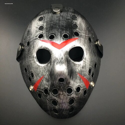 万圣节舞会成人儿童杰森面具带血道具刀Jason mask with Machete