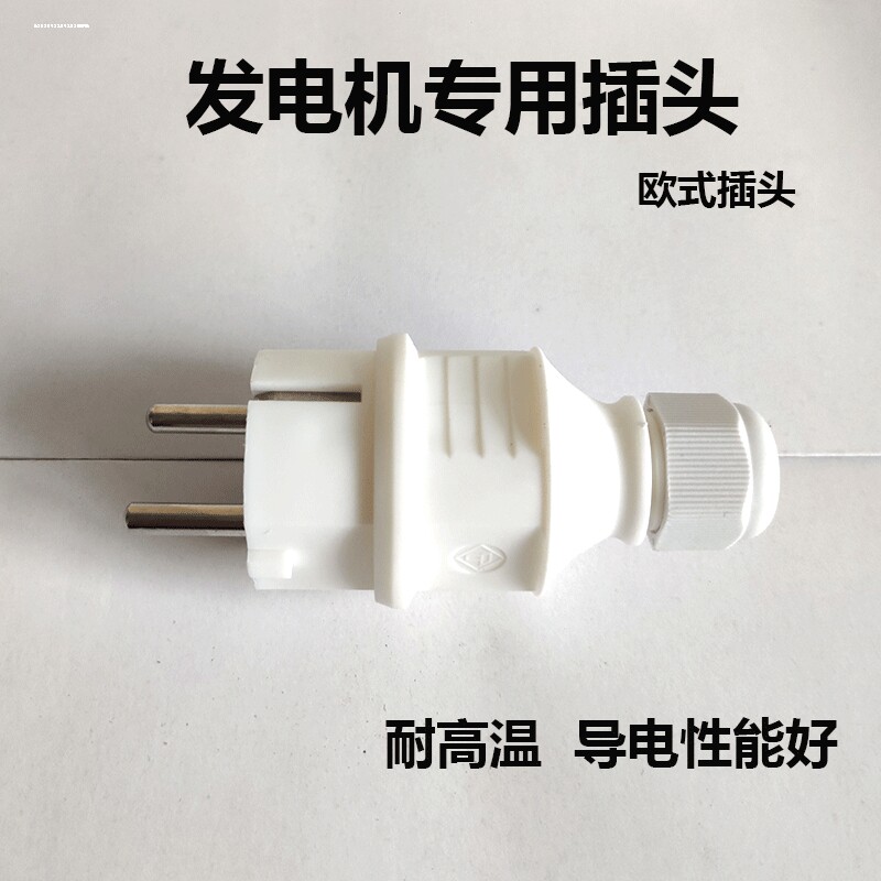 原装汽油发电机两孔插头全铜插座2KW3KW5KW欧式220V插头16A包邮