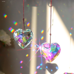 阳光捕手水晶挂件炫彩雪花彩虹光影窗户圣诞节圣诞树装饰捕梦网