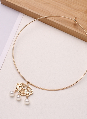 镀金项圈汉服古风明制长命锁吊坠璎珞唐风领项链仙古装发饰配饰