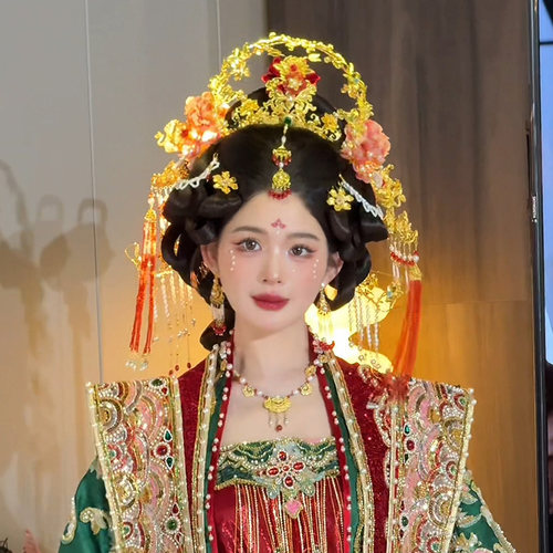 水舞U2219 明制汉服大气新娘头饰古典凤冠造型中式龙凤褂发钗套装