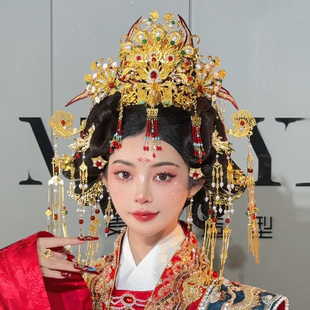 水舞U2361 重工大气明制汉服新娘秀禾凤冠头饰凤冠霞帔结婚发冠