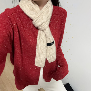 25秋冬100%纯羊毛开衫女圆领加厚亮丝针织毛衣宽松慵懒羊绒衫外套