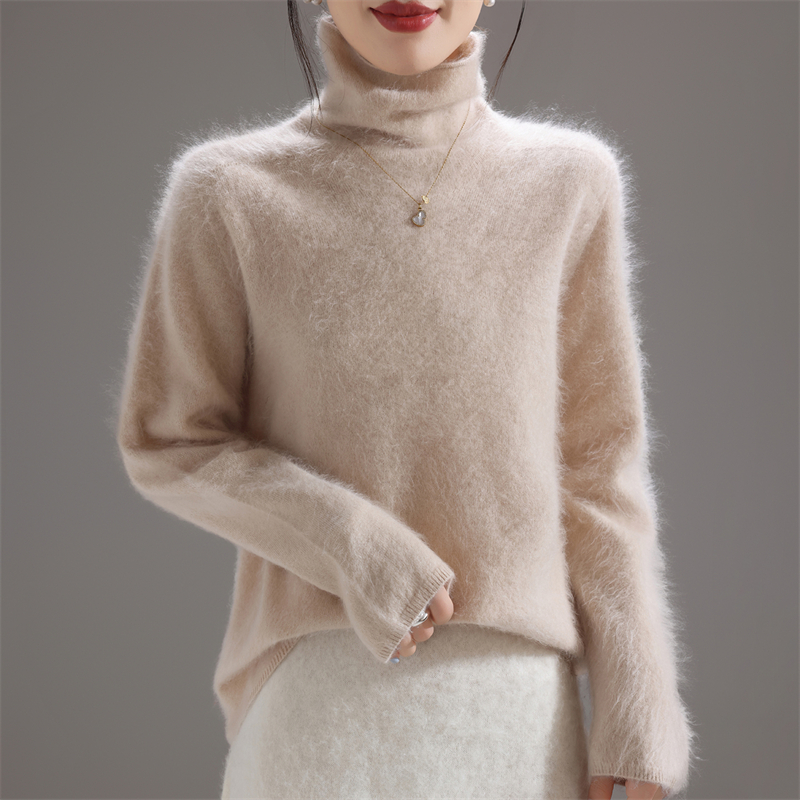秋冬加厚100%纯羊毛衫女高毛衣