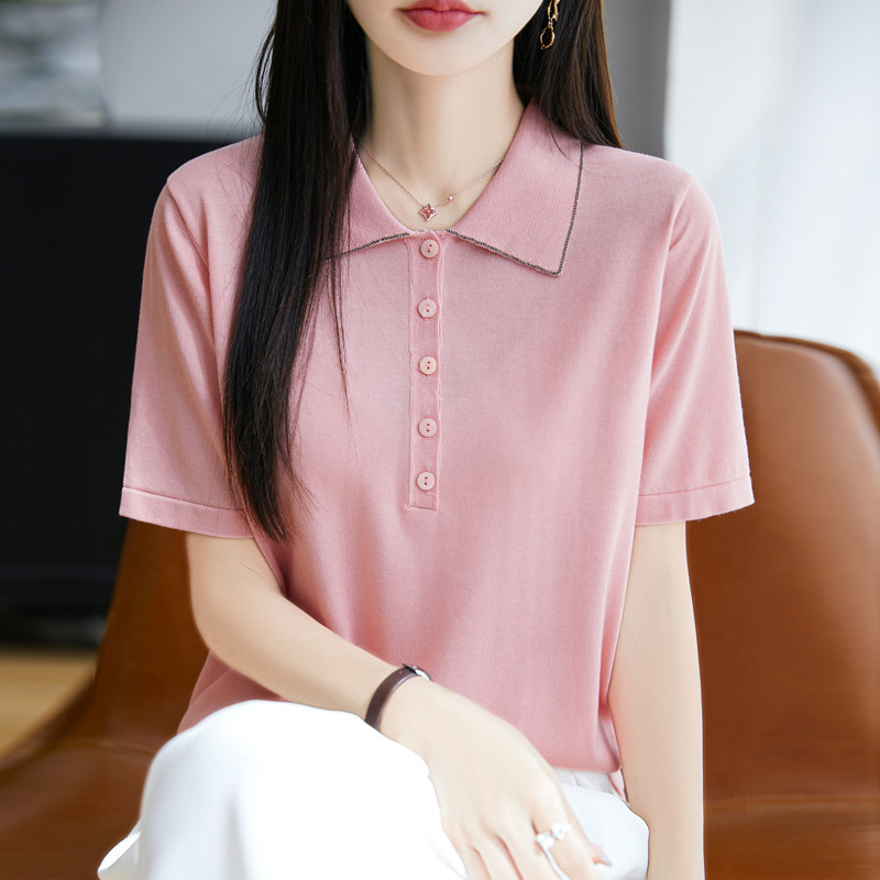 100%莱赛尔天丝针织短袖T恤打底