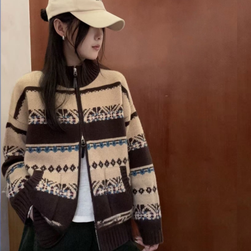 重磅加厚100%羊毛双拉链开衫外套