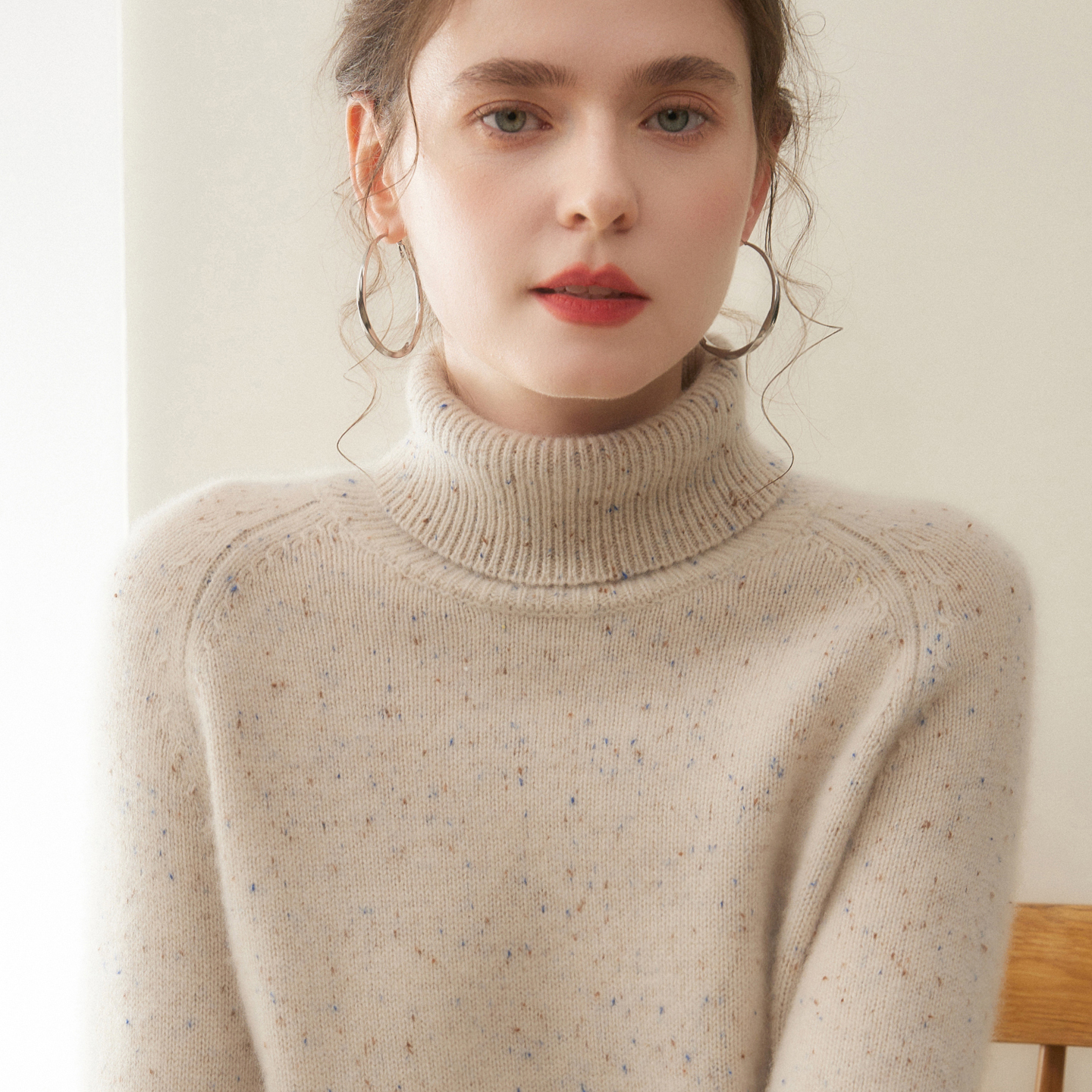 重磅五股加厚山羊绒衫女高领毛衣