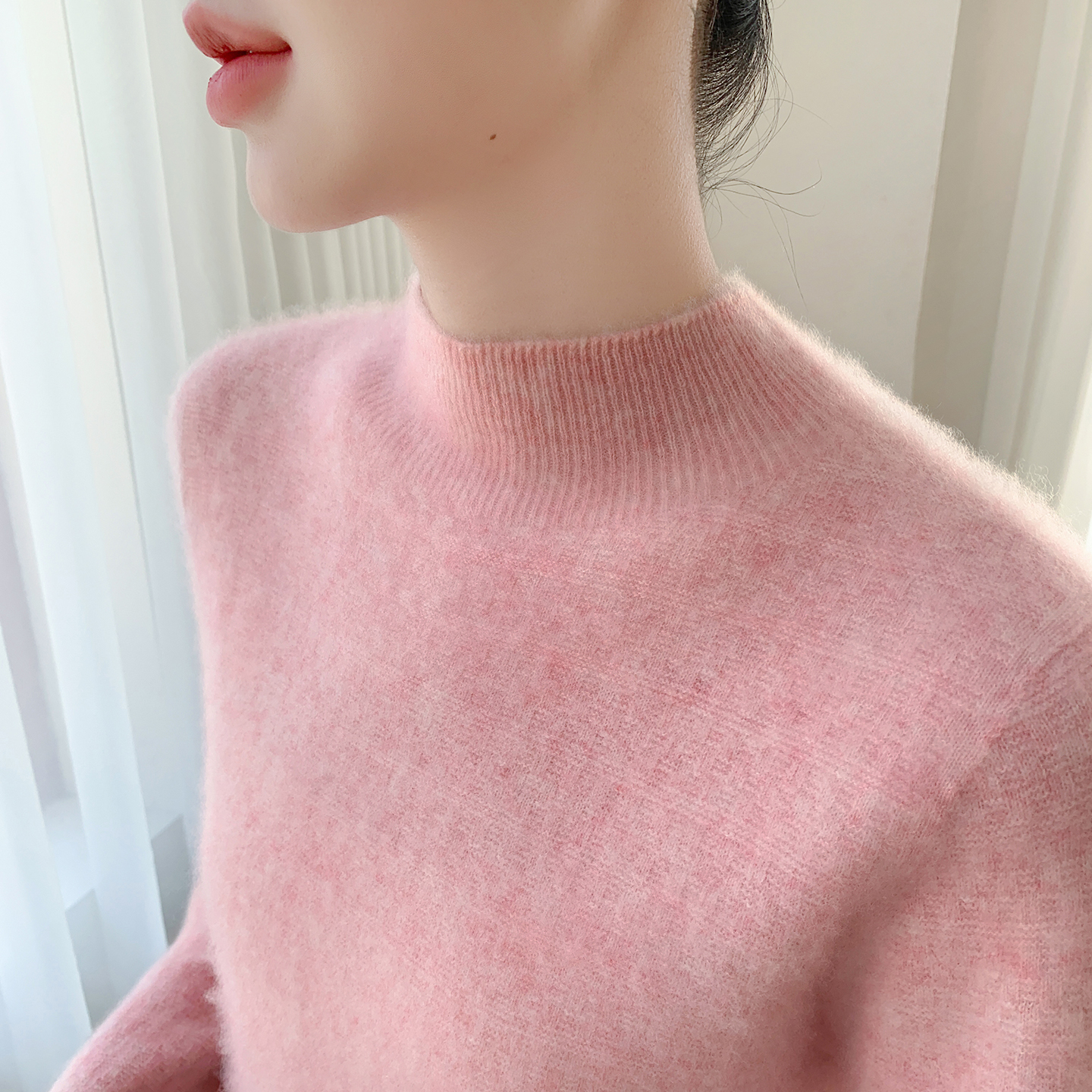 半高领提花山羊绒衫一线成衣毛衣