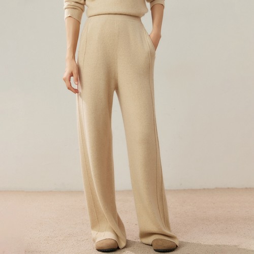 2025秋冬山羊绒针织阔腿裤休闲裤