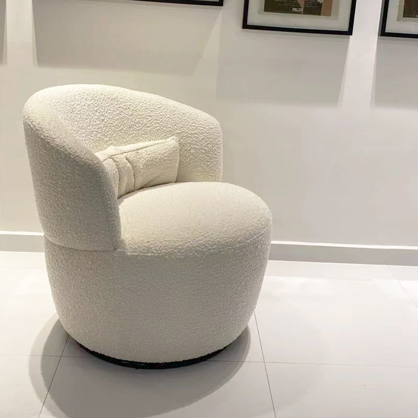 北欧简约创意网红羊羔绒单人沙发