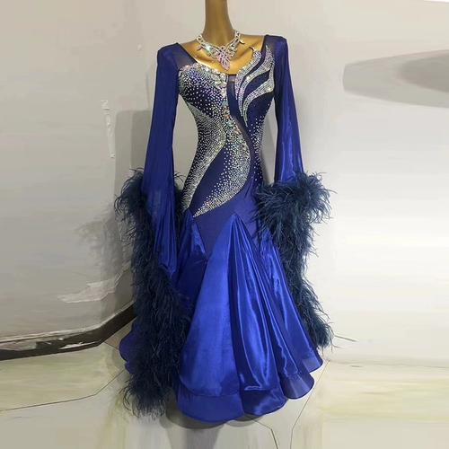 Импортная жемчужная пряжа национальная стандартная танцевальная юбка для соревнований вальс