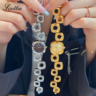 诗高迪scottie镂空手链女士手表女个性 不规则表带潮流洞洞表直播