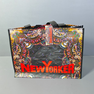 外贸大容量防水加厚编织覆膜购物袋超市手提袋单肩包收纳袋买菜包