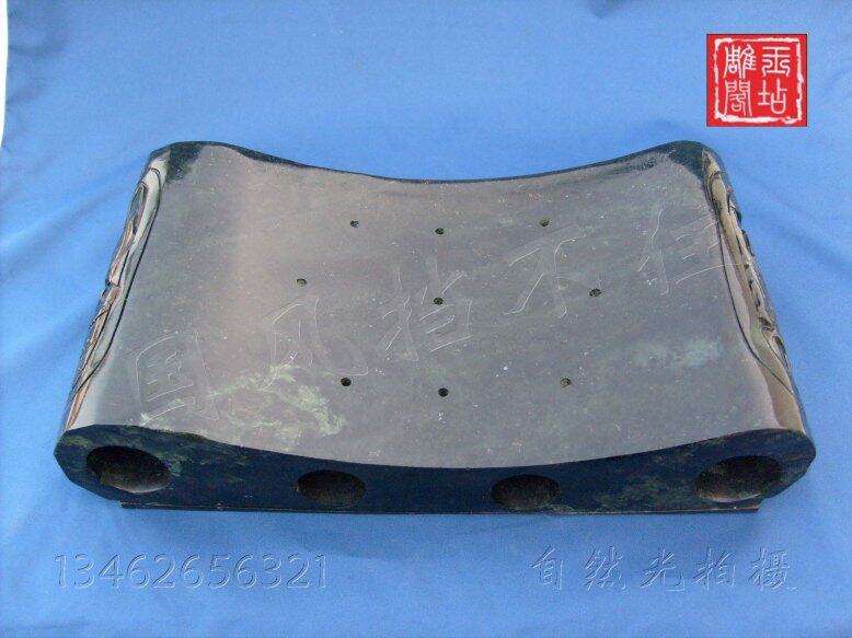 墨绿玉石枕头 冷而不冰 凉而不寒 物理降温 药王石黑绿玉颈椎硬枕