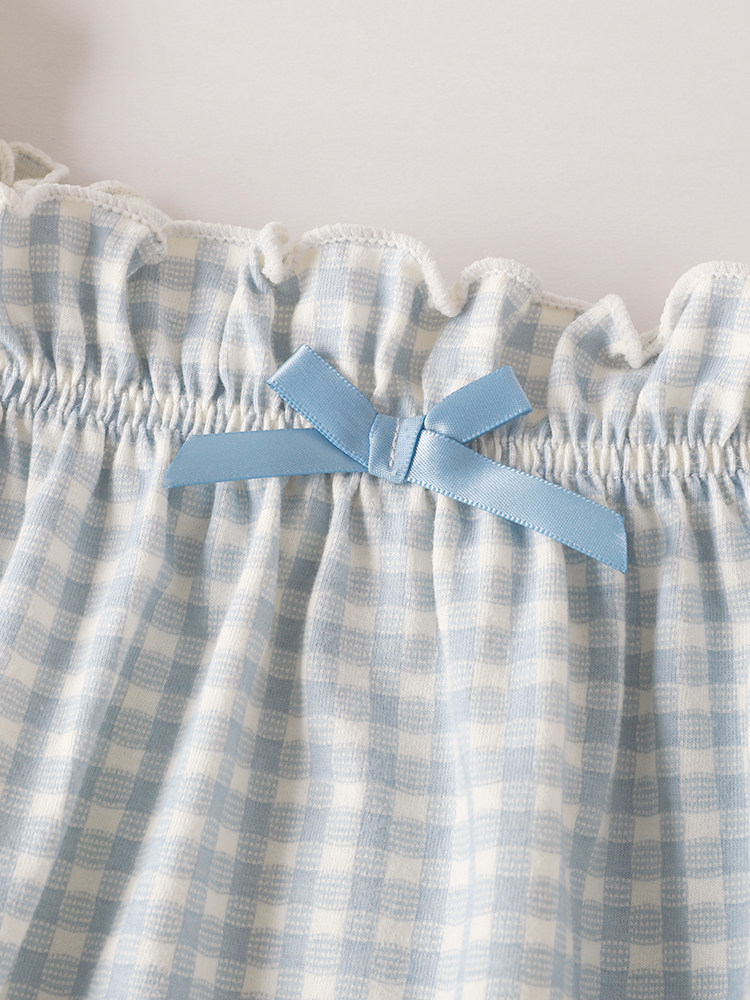 ?맑은 하늘과 구름?여성용 일본 목가적 스타일 순면 잠옷 여름 달콤한 서스펜더 잠옷 가정복