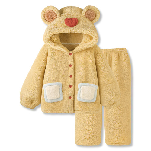 珊瑚绒加厚睡衣秋冬新款