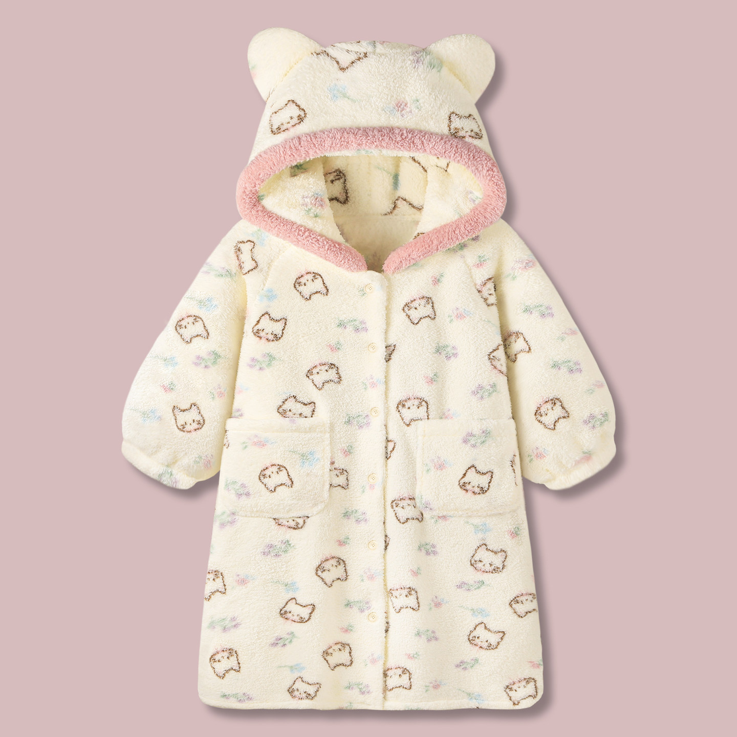 『繁华与猫』睡袍女冬加厚可外穿