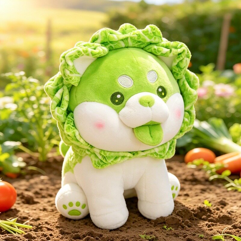 毛绒玩具白菜狗公仔精灵蔬菜生菜狗娃娃抱枕抱女网红玩偶布娃娃